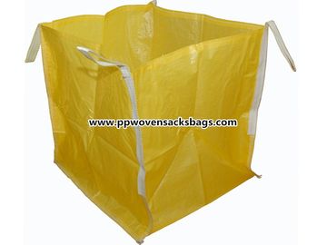 China Yellow PP Box Bags for Ore / Durable Woven Polypropylene FIBC Big Jumbo Bag supplier
